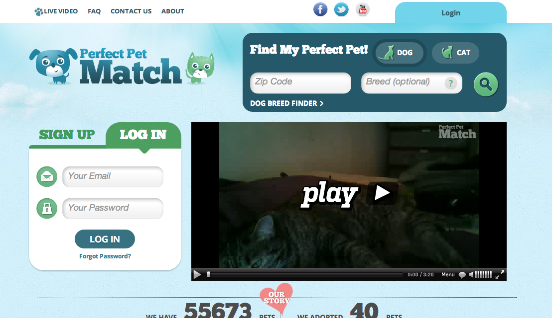 Perfect Pet Match Home Page